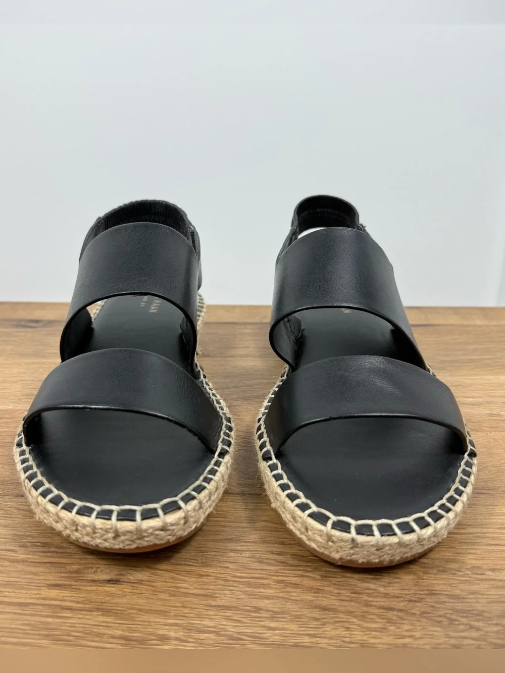 Cole Haan Cloudfeel Espadrille Sandals Double Strap Black Leather Women’s 7